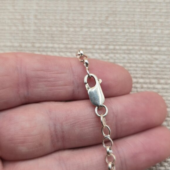 7 Inch Sterling Silver Normal And Textured Orb Charms Bracelet A5012 - Picture 4 of 6